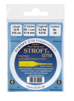 Stroft GTM Tapered Leader 12ft -Angelexperte vorfachbrettchen 25