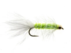 Wooly Bugger Chartreuse-Weiß Mit Kopfperle